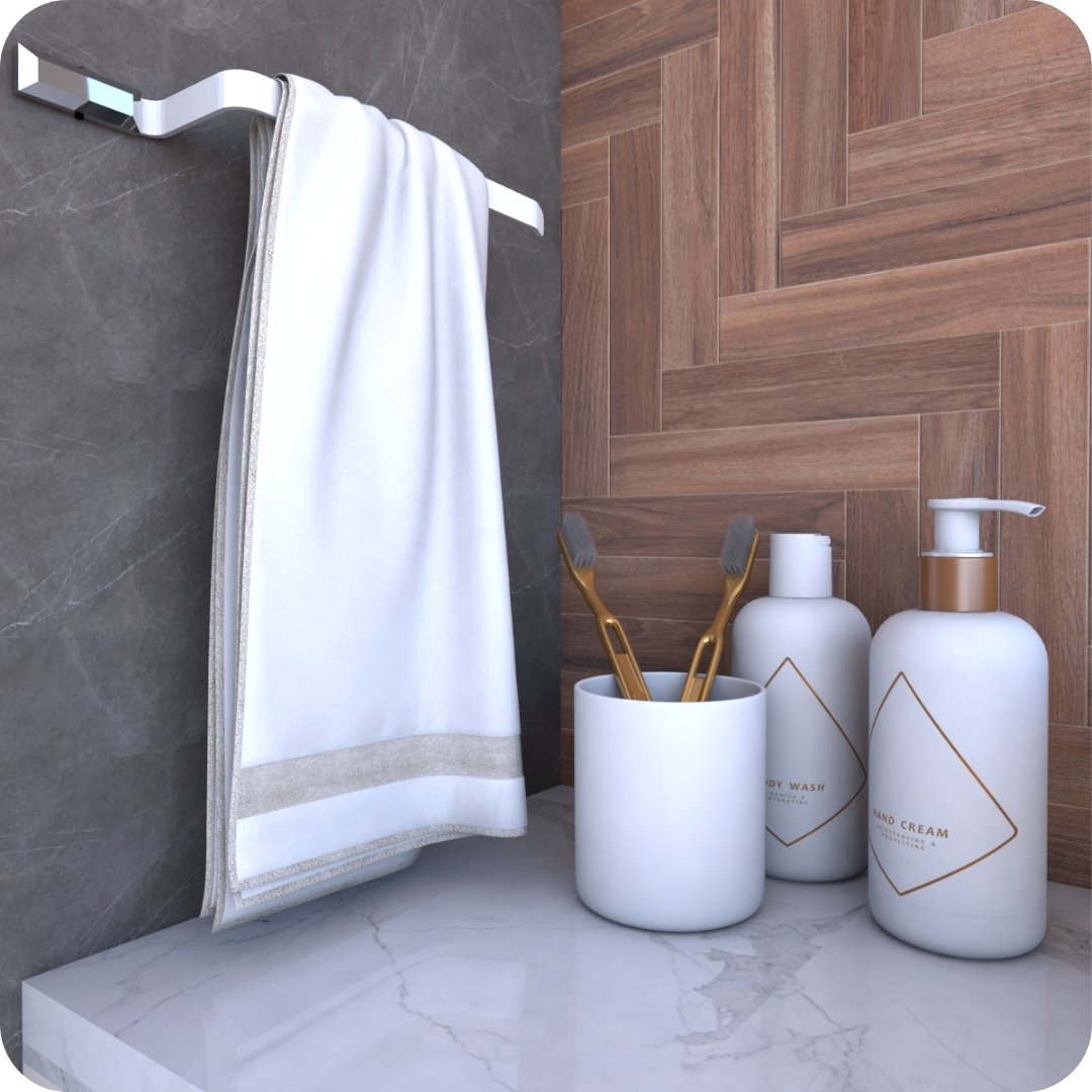 Kit Acessórios Para Banheiro Branco e Cromo Empire 6 peças - 2