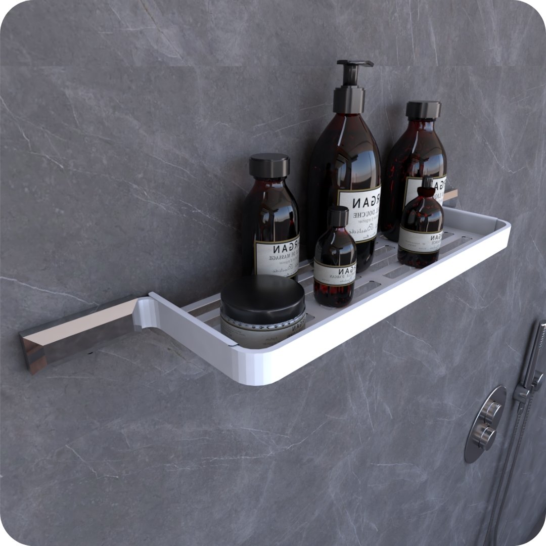 Kit Acessórios Para Banheiro Branco e Cromo Empire 6 peças - 9