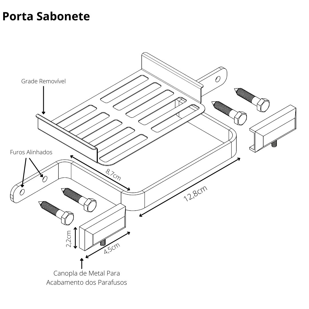 Kit Acessórios Para Banheiro Branco e Cromo Empire 6 peças - 8