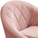 Ver imagem 3 de Kit 2 Poltrona Louis com 2 Puff Argola Levi Veludo Rosa Pés Palito
