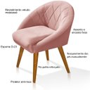 Ver imagem 4 de Kit 2 Poltrona Louis com 2 Puff Argola Levi Veludo Rosa Pés Palito