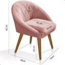 Ver imagem 5 de Kit 2 Poltrona Louis com 2 Puff Argola Levi Veludo Rosa Pés Palito