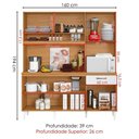 Ver imagem 3 de Kit Cozinha Compacta 6 Portas Siena 160 Cm Cinamomo Branco Armoveis