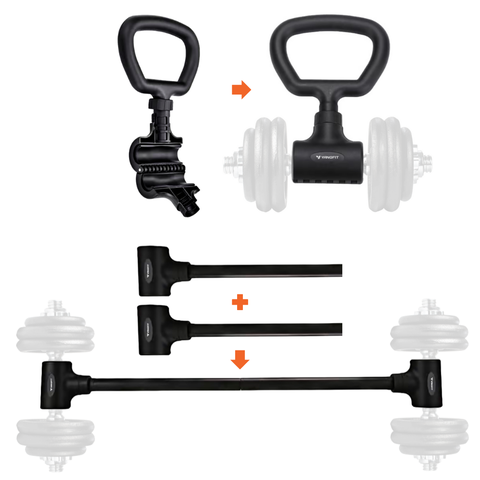 Kit Barra Supino com Alça para Kettlebell com Ajuste Rápido