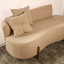 Ver imagem 7 de Kit Decorativo Sofá Curvo Orgânico + 01 Puff e Poltrona Luna Boucle Bege - Montanaris Decor
