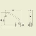 Ver imagem 5 de Torneira Cozinha Parede Ômega 1/4 de Volta 25475 Meber - Cromado