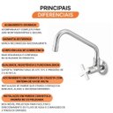 Ver imagem 3 de Torneira Cozinha Parede Ômega 1/4 de Volta 25475 Meber - Cromado