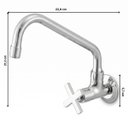 Ver imagem 4 de Torneira Cozinha Parede Ômega 1/4 de Volta 25475 Meber - Cromado