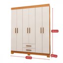 Ver imagem 7 de Guarda Roupa 6 Portas 2 Gavetas Premier Freijo Off White Batrol