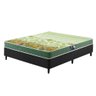 Cama Box Casal Preta + Colchão Espuma D70/D28 Atlanta Verde 138x188x54cm Dupla Face Bordado - 1