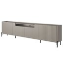 Ver imagem 5 de Rack para Sala de Estar Tv 85 Pol 4 Portas Brise Pés Industrial Preto Alef I03 Grigio - Lyam Decor