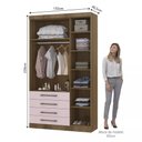 Ver imagem 2 de Guarda-roupa Modulado 132cm 3 Portas 4 Gavetas Paris Luciane