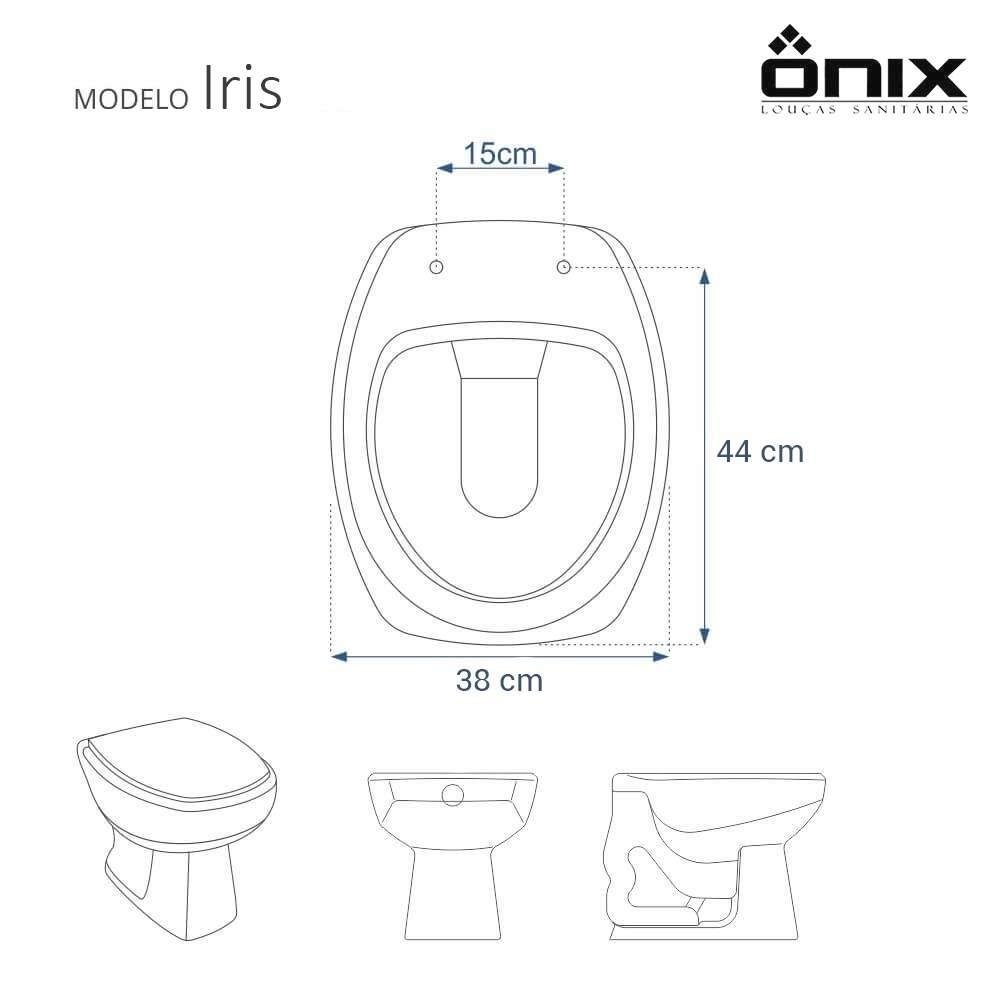 Assento Sanitário com Fechamento Lento Iris Branco para Vaso Onix - 3