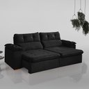 Ver imagem 2 de Sofa Retratil e Reclinavel Toronto 230cm 3 Lugar Kc Rei de Casa Veludo Preto