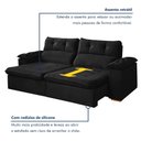 Ver imagem 6 de Sofa Retratil e Reclinavel Toronto 230cm 3 Lugar Kc Rei de Casa Veludo Preto