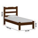 Ver imagem 3 de Cama Solteiro Esmeralda em Madeira Maciça Reforçada Castanho