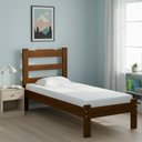 Ver imagem 1 de Cama Solteiro Esmeralda em Madeira Maciça Reforçada Castanho