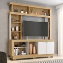 Ver imagem 1 de Estante Mali 60505 P/ Tv até 47'' 2 Portas Nichos Decorativos - Nature/ Off White Móveis Leão