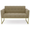Ver imagem 7 de Sofá Namoradeira e 1 Poltrona Base Industrial Dourado Ana Suede Marrom Rt - Ibiza