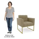 Ver imagem 6 de Sofá Namoradeira e 1 Poltrona Base Industrial Dourado Ana Suede Marrom Rt - Ibiza