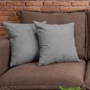 Ver imagem 3 de Kit 2 Capas de Almofadas Boucle Cinza Claro 45x45cm cama inbox
