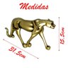 Decoração Escultura Leopardo Dourado Enfeite Sala 31,5cm - 5