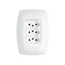 Ver imagem 1 de Tomada Tripla Fame Elegance 2P+T 20A com Placa 4x2 Branco