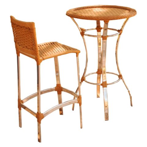 1 Banquetas e Bistrô Madri em Alumínio para Edícula, Cozinha Trama Original