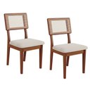 Ver imagem 3 de Conjunto de Jantar Redondo TM93-CA35PN30 4 Lugares Tampo MDF Cadeiras Estofadas Bege Dalla Costa