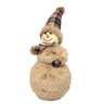 Boneco de Neve Decorativo Natal Pelúcia Marrom Claro Gorro Xadrez 39cm - Master Christmas - 1