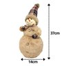 Boneco de Neve Decorativo Natal Pelúcia Marrom Claro Gorro Xadrez 39cm - Master Christmas - 2