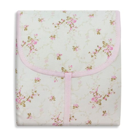 Trocador Portátil C/ Bolsos Internos - Floral Rosa