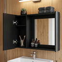 Ver imagem 4 de Armário de Banheiro com Espelho Porta Pequena Design Moderno Espelheira Preta
