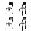 Ver imagem 1 de Conjunto Com 4 Cadeiras Tubular Europa 141 Preto Fosco Assento Platina Artefamol 11923 - Cadeira 141