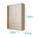 Ver imagem 3 de Guarda Roupa Infantil Ambiente Ayla 3 Portas Off White - Phoenix