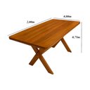 Ver imagem 4 de Conjunto Mesa 2m e 8 Cadeiras Madeira Maciça Eucalipto:Cerejeira