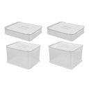 Ver imagem 1 de Kit Cesta Organizadora Coza Fit com Tampa Branca 4 Peças