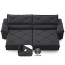 Ver imagem 4 de Sofá com Carregador Usb e Molas no Assento Retrátil Reclinável Nice 2,90m Linho Soft- Netsofas -