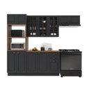 Ver imagem 2 de Armário de Cozinha Modulada Compacta Fidelitá Nara 100% MDF 4 Peças 270cm 12 Portas 2 Gavetas com