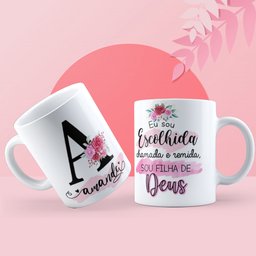 Canecas de Porcelana Personalizadas Alfabeto Evangelico Letra a - 2