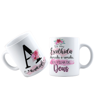 Canecas de Porcelana Personalizadas Alfabeto Evangelico Letra a