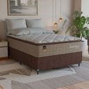Ver imagem 1 de Cama Box Viúva + Colchão Comfort Class Pillow Top 128x188 Bege/suede Marrom