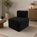 Ver imagem 2 de Poltrona Cubo para Sala Moderna e Recepção Suede:Suede Preto