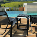Ver imagem 3 de Mesa Lateral Mesinha de Alumínio Preto Jardim Piscina Varanda