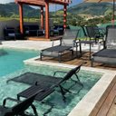 Ver imagem 5 de Mesa Lateral Mesinha de Alumínio Preto Jardim Piscina Varanda