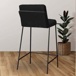 Banqueta Alta Com Encosto Drika Industrial Cozinha Bistrô Ferro Preto Corino Preto - 3 Banqueta Alta Com Encosto Drika Industrial Cozinha Bistrô Ferro Preto Corino Preto - 3