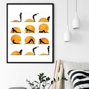 Ver imagem 1 de Quadro Decorativo Posições de Yoga - 70x50cm:moldura Preta