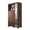 Ver imagem 2 de Cômoda Multiuso Marabá 1 Porta 6 Gavetas com Pés e Espelho Santos Andira