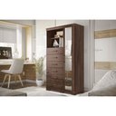 Ver imagem 1 de Cômoda Multiuso Marabá 1 Porta 6 Gavetas com Pés e Espelho Santos Andira