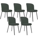 Ver imagem 1 de Kit 5 Cadeiras Sala de Jantar Estofada Gavi L02 Linho Verde Musgo - Lyam Decor